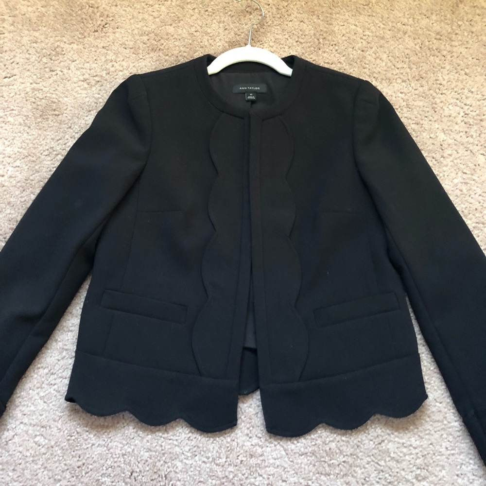 Ruffled Black Ann Taylor Blazer